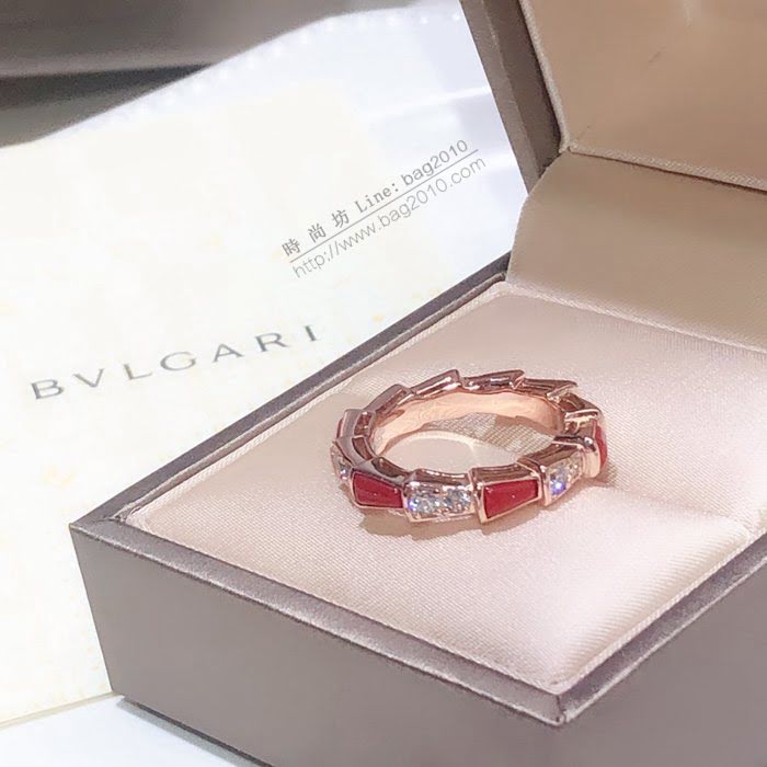 Bvlgari飾品 寶格麗全新Serpenti Viper戒指系列 925純銀鍍金男女戒指  zgbq3092